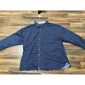 TWENTY EIGHT DEGREES Men’s L/S Casual Shirt Size 3XL DARK BLUE Design Circles